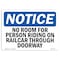Signmission OSHA Notice, 5" Height, No Room For Person Riding On Railcar Through Sign, 7" X 5", Landscape OS-NS-D-57-L-14783 - alternate 1